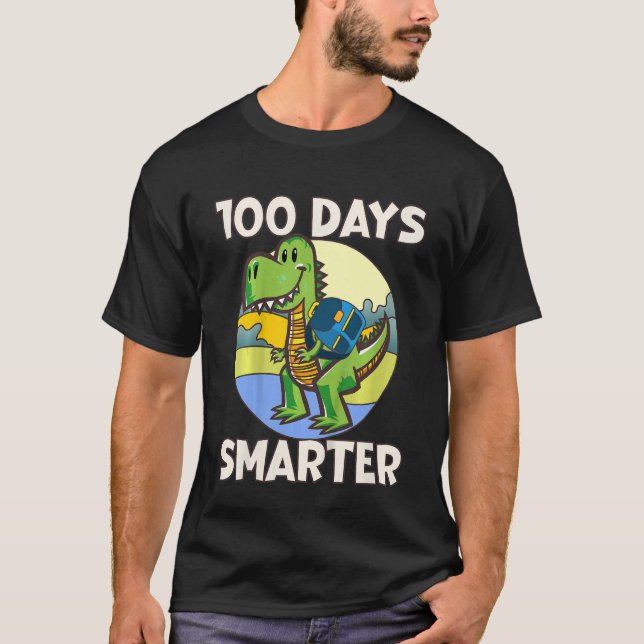 Camiseta Kids 100 days smarter, Cute dino Happy 100th Day o (Frente)