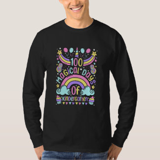 Camiseta Kids 100 Magical Days Of Kindergarten Unicorn