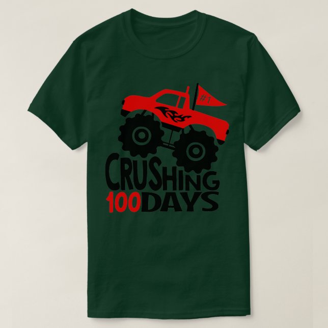 Camiseta Kids 100th Day of School Crushing 100 Days of Scho (Frente do Design)