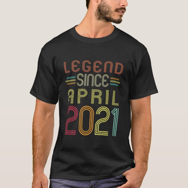 Camiseta Kids 1 Year Old Gifts - Legend Since April 2021 1S (Frente)