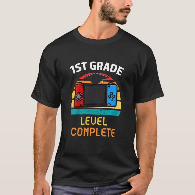 Camiseta Kids 1st Grade Level Complete  Graduation party Fi (Frente)