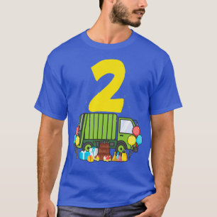 Camiseta Kids 2nd Birthday Boy 2 Year Old Garbage Truck Bir
