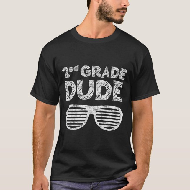 Camiseta Kids 2nd Grade Dude Second Grade Byck To School  (Frente)