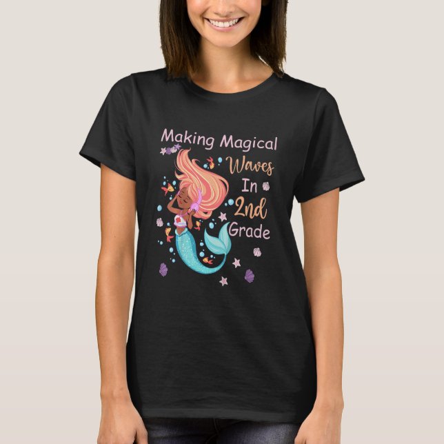 Camiseta Kids 2nd Grade Mermaid Making Magical Waves Kids G (Frente)
