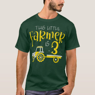 Camiseta Kids 3 Year Old Farm Tractor Birthday Party Farmer