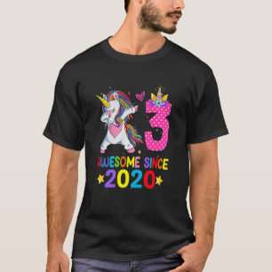 Camiseta Kids 3 Year Old Girls Teens Dabbing Unicorn 3rd B