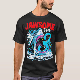 Camiseta Kids 3rd Birthday Shark 3 Jawsome Three Year Old