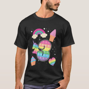 Camiseta Kids 3rd Magical Poppin Birthday Unicorn Popits 3 