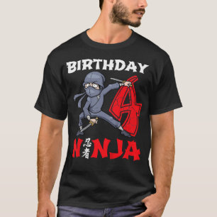 Camiseta Kids 4 Year Old Gifts 4th Birthday Ninja Funny For