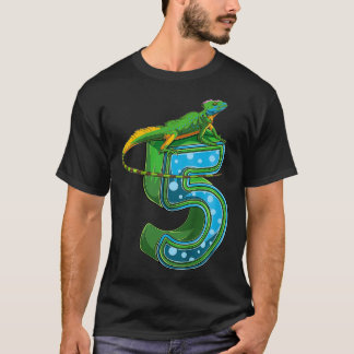 Camiseta Kids 5 Year Old Lizard Reptile 5th Birthday Party 