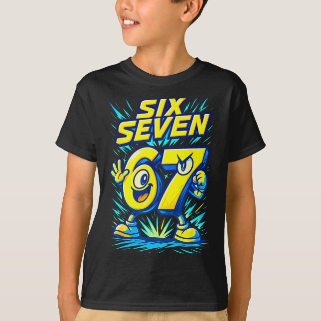 Camiseta Kids 67 Six Seven Italian Brainrot 6 7 Funny Meme  (Frente)