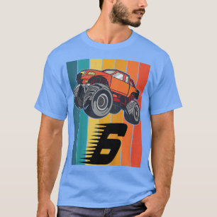 Camiseta Kids 6 Years Monster Truck Boy Car Birthday 1428