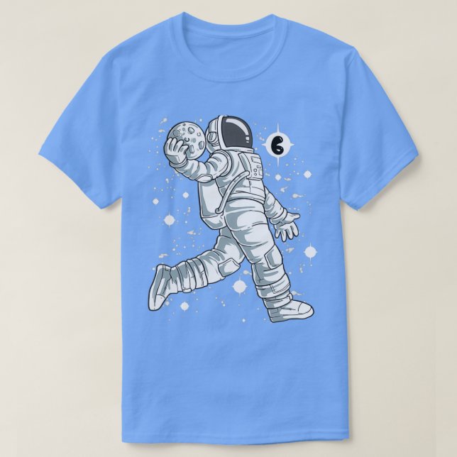 Camiseta Kids 6 Years Old Astronaut With Moon Birthday Gift (Frente do Design)