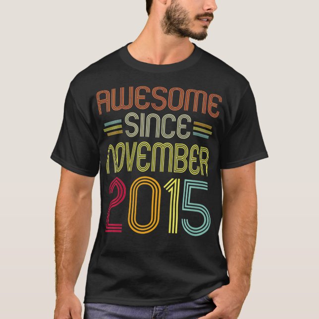 Camiseta Kids 6th Birthday Gift Awesome Since November 2015 (Frente)