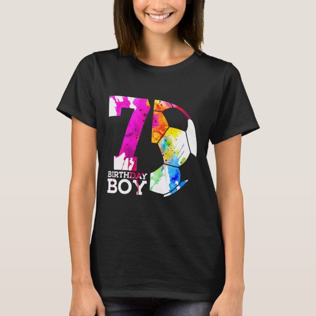 Camiseta Kids 7 Birthday Boy Soccer 7th Birthday  (Frente)