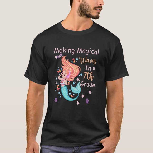 Camiseta Kids 7th Grade Mermaid Making Magical Waves Kids G (Frente)
