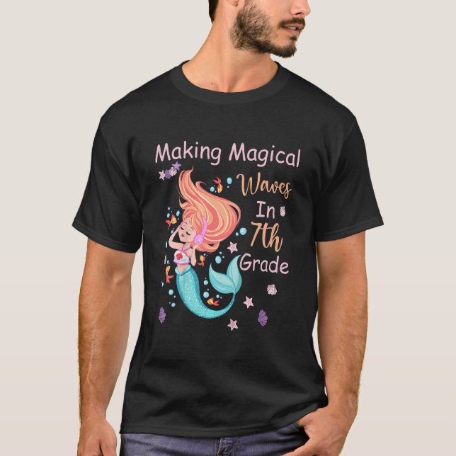 Camiseta Kids 7th Grade Mermaid Making Magical Waves Kids G (Frente)