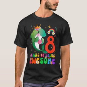 Camiseta Kids 8 Years Old Teens Boys Girls Cute Dolphin 8th