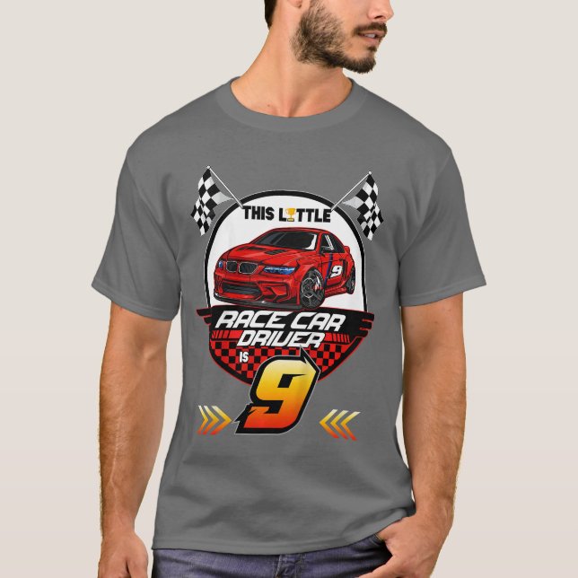 Camiseta Kids 9 Year Old Race Birthday Tee 9th Racing Party (Frente)