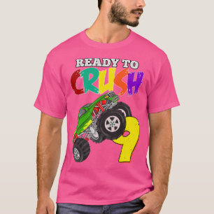 Camiseta Kids 9th Birthday Boys Monster Truck 9 Year Old Ra