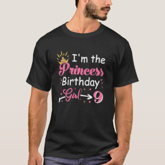 Camiseta Kids 9th Birthday I'm The Princess Birthday Girl N
