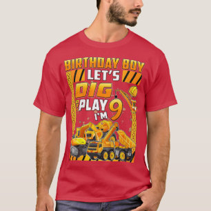 Camiseta Kids 9th Festa de aniversário Construction Truck