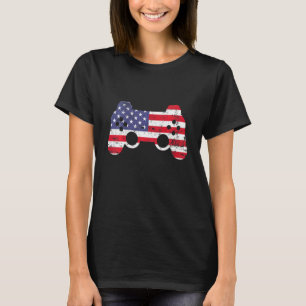 Camiseta Kids All American Gamer Us Flag Video Games 4th Ju