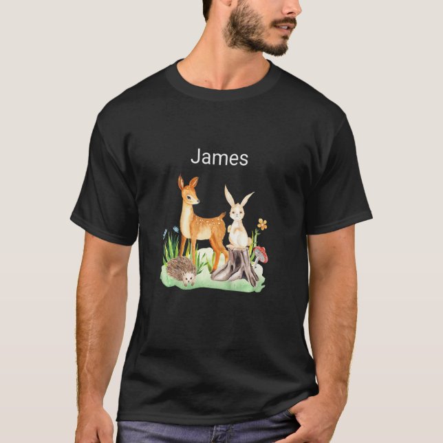 Camiseta Kids Animal deer rabbit hedgehog James (Frente)