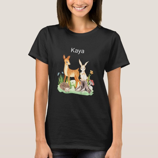 Camiseta Kids Animal deer rabbit hedgehog Kaya (Frente)