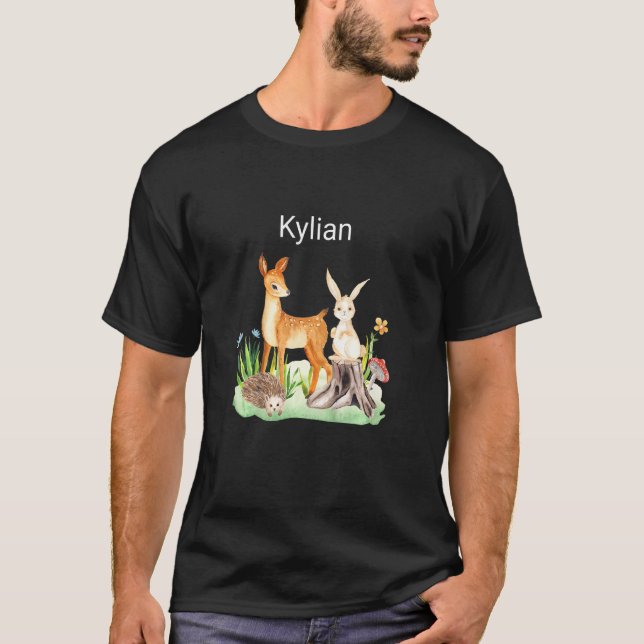 Camiseta Kids Animal deer rabbit hedgehog Kylian (Frente)