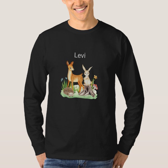 Camiseta Kids Animal deer rabbit hedgehog Levi Premium (Frente)