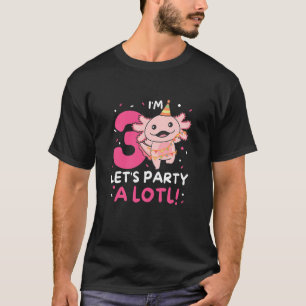 Camiseta Kids aniversário de 3 anos Axolotl Pun Vamos Parti