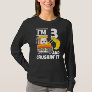 Camiseta Kids aniversário de 3 anos Construction I'm 3 and