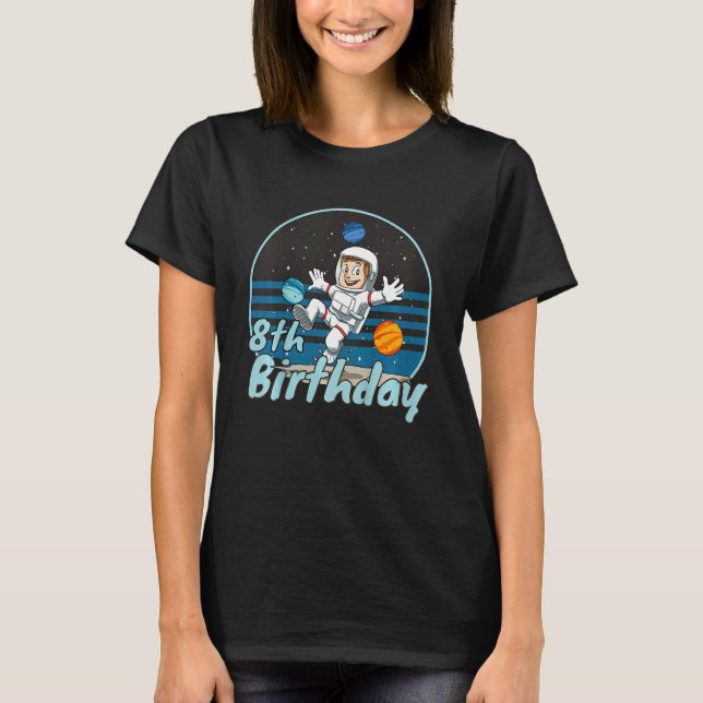 Camiseta Kids Astronauta 8º Astronauta Espacial Kids Party  (Frente)