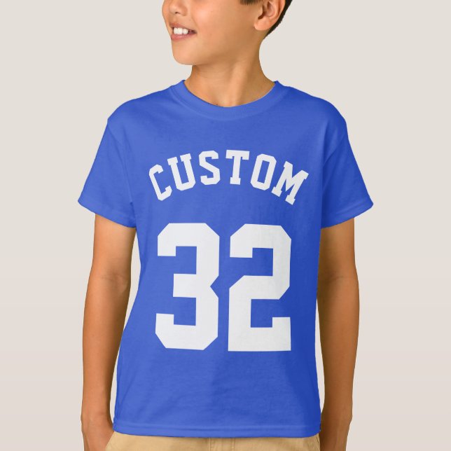 Camiseta Kids Azul e Branco | Sports Jersey Design (Frente)