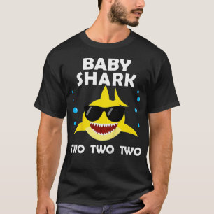 Camiseta Kids Baby Shark Two 2nd Birthday Party Matching Gi