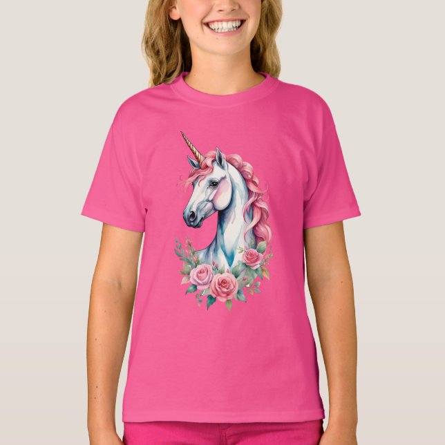 Camiseta Kids Basic T-Shirt pinkunicorn (Frente)