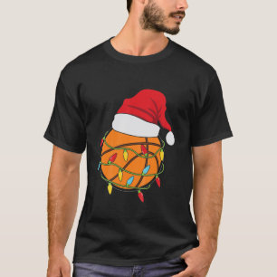 Camiseta Kids Basketball-Christmas-Lights-Santa-Hat