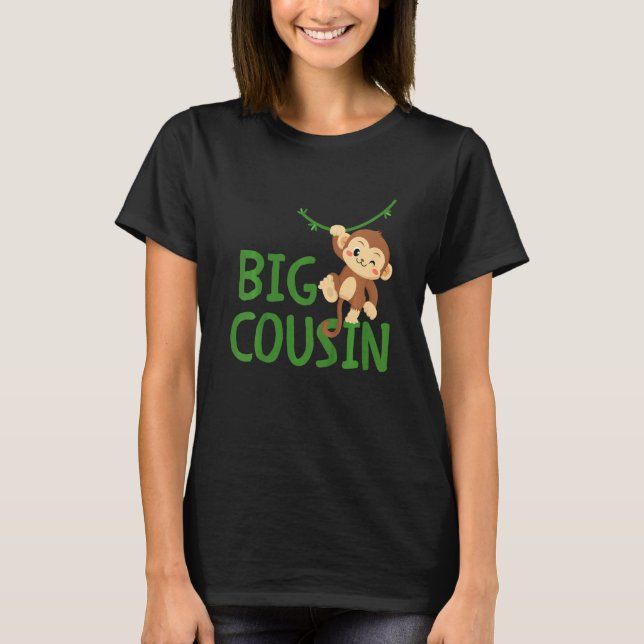 Camiseta Kids Big Best Cousin Ever Monkey Animal World's Gr (Frente)