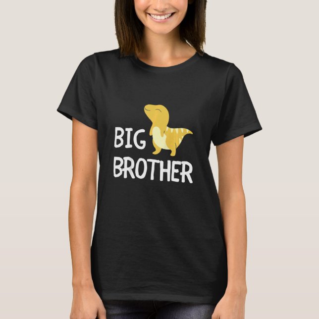 Camiseta Kids Big Brother Dinosaur Best Bro Ever World's Gr (Frente)