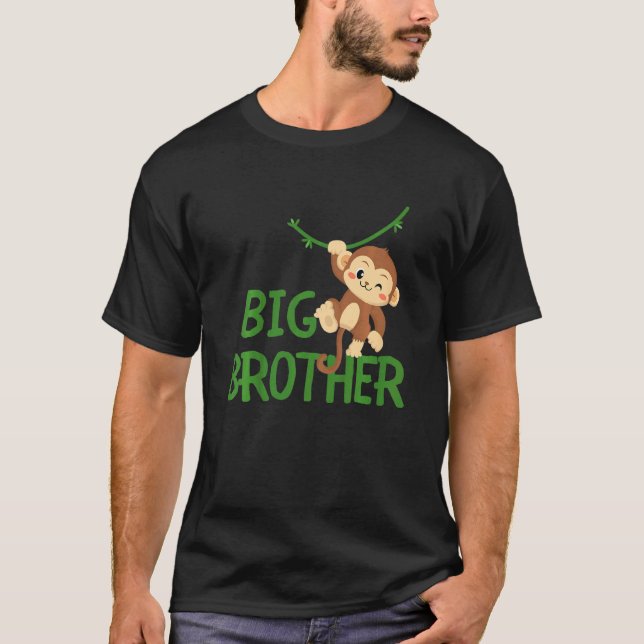 Camiseta Kids Big Brother Monkey Animal Best Bro Ever World (Frente)