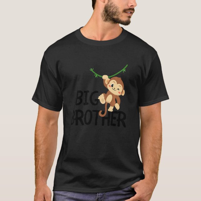 Camiseta Kids Big Brother Monkey Animal Best Bro Ever World (Frente)