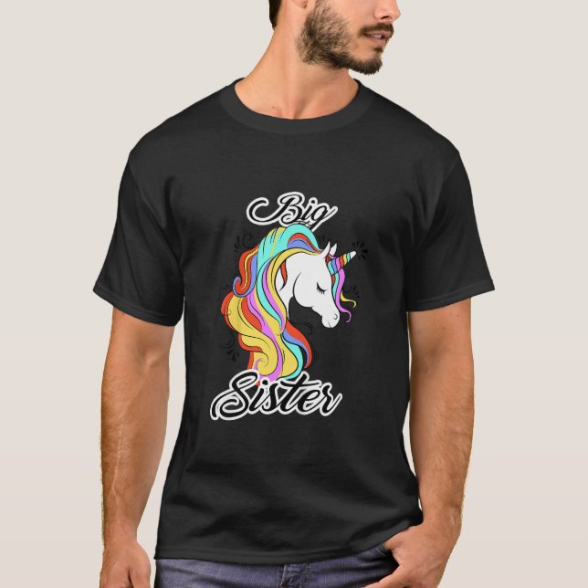 Camiseta Kids Big Sister Unicorn for Girls (Frente)