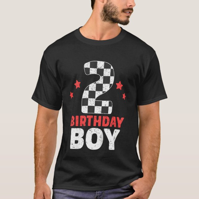 Camiseta Kids Birthday Boy 2 Two Racing Flag 2nd Birthday R (Frente)