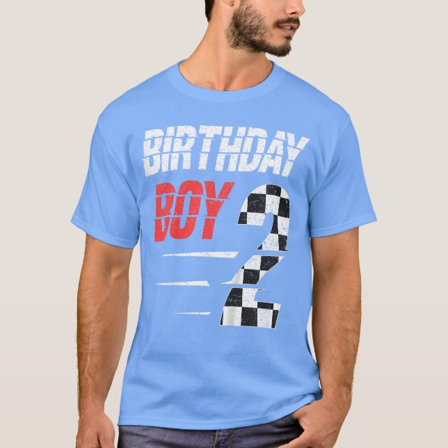 Camiseta Kids Birthday Boy 2 Two Racing Flag 2nd Birthday R (Frente)