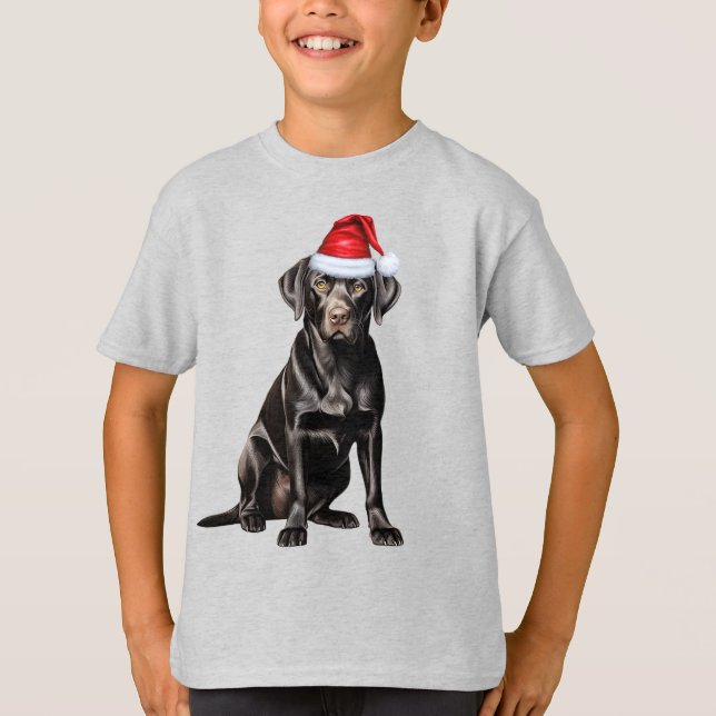 Camiseta Kids Black Labrador Dog Lover Funny Christmas (Frente)