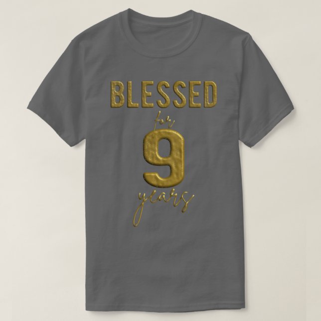 Camiseta Kids Blessed For 9 Years Old 9th Birthday Christma (Frente do Design)