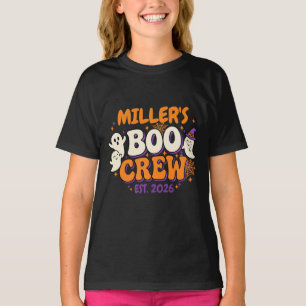 Camiseta Kids Boo Crew Fantasma Nome da Família de