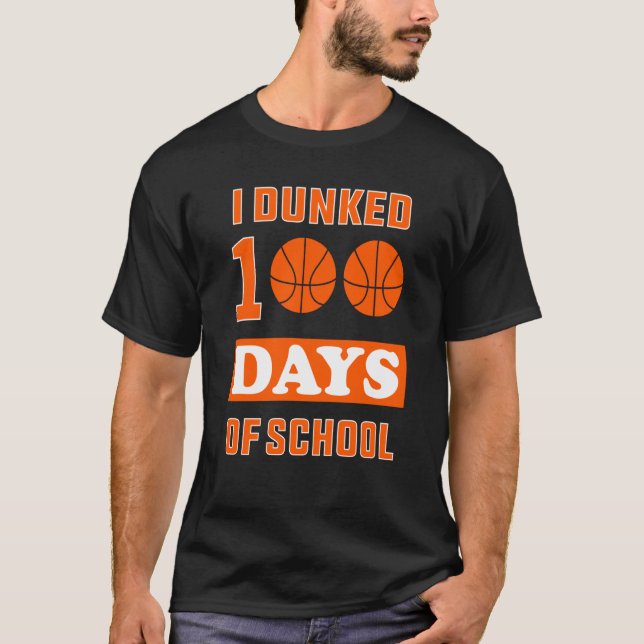 Camiseta Kids Boys I Dunked 100 Days of School Basketball (Frente)