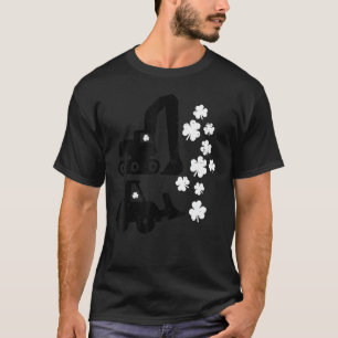Camiseta Kids Bulldozer Excavator Shamrock Dig Rua Patrick